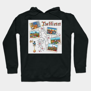 Color Travel book Tallinn, Estonia Hoodie